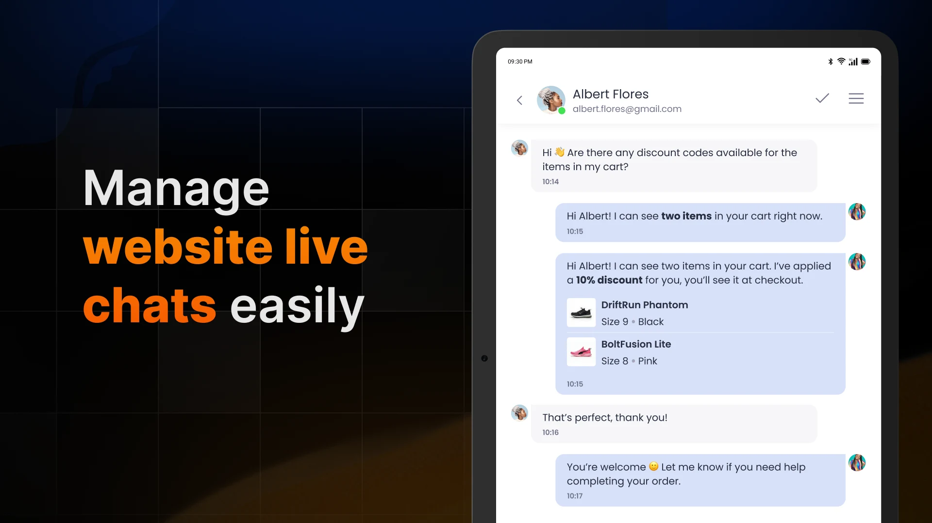 Chatway Live Chat & AI Chatbot screenshot